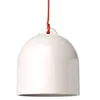 Image de creative cables - Suspension fabriquée en Italie avec câble Textile, Abat-Jour Cloche M en céramique - sans Ampoule, Blanc Brillant