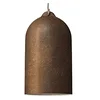 Image de creative cables - Suspension fabriquée en Italie avec câble Textile, Abat-Jour Cloche XL en céramque - avec Ampoule, Effet corten - Blanc