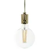 Image de creative cables - Suspension fabriquée en Italie avec câble textile et douille en aluminium moleté - Sans ampoule, Laiton