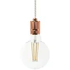 Image de creative cables - Suspension fabriquée en Italie avec câble textile et douille en aluminium moleté - Sans ampoule, Cuivre