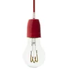 Image de creative cables - Suspension fabriquée en Italie avec câble textile et finition porcelaine colorée - Sans ampoule, Rouge