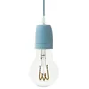 Image de creative cables - Suspension fabriquée en Italie avec câble textile et finition porcelaine colorée - Sans ampoule, Azur