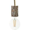 Image de creative cables - Suspension fabriquée en Italie avec corde XL avec douille d'écorce - Sans ampoule, Écorce