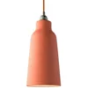 Image de creative cables - Suspension fabriquée en Italie avec câble Textile, Abat-Jour Bouteille en céramique et Finition en métal - sans Ampoule, Rouge Corail à Rayures - Blanc