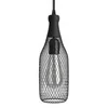 Image de creative cables - Suspension fabriquée en Italie avec câble Textile, Abat-Jour Bouteille Magnum et Finition en métal - sans Ampoule, Noir