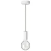 Image de creative cables - Suspension fabriquée en Italie avec corde XL 16 mm finition bois peint - Avec ampoule, Blanc