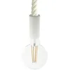 Image de creative cables - Suspension fabriquée en Italie avec corde 3XL 30 mm finition bois peint - Avec ampoule, Blanc