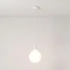 Image de creative cables - Suspension fabriquée en Italie avec câble textile et finition porcelaine colorée - Avec ampoule, Blanc