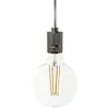Image de creative cables - Suspension fabriquée en Italie avec câble textile et douille en aluminium moleté - Avec ampoule, Titane satiné