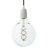 Image de creative cables - Suspension fabriquée en Italie avec câble textile torsadé et finition porcelaine - Avec ampoule, Blanc - TC63