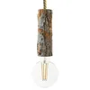 Image de creative cables - Suspension fabriquée en Italie avec corde XL avec douille àécorce Large - Avec ampoule, Écorce