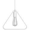 Image de creative cables - Suspension fabriquée en Italie avec câble Textile, Abat-Jour Duedì Apex et Finition en métal - avec Ampoule, Blanc