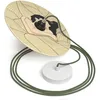 Image de creative cables - Suspension fabriquée en Italie avec câble Textile, Abat-Jour UFO en Bois Double Face et Finition en métal - Carolina Zuniga, avec Ampoule
