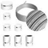 Image de Kit Linear Filé system - avec câbles pour guirlande lumineuse de 5 mètres et 7 composants en bois verni blanc pour intérieur - CM02