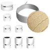 Image de Kit Linear Filé system - avec câbles pour guirlande lumineuse de 5 mètres et 7 composants en bois verni blanc pour intérieur - CN06
