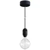 Image de EIVA Suspension d'extérieur pour Abat-Jour avec 1,5m câble Textile, Rosace et Douille étanche IP65 - Graphite
