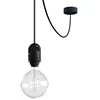 Image de creative cables EIVA Suspension d'extérieur pour Abat-Jour avec 5m câble Textile, décentreur, Rosace et Douille étanche IP65 - Graphite