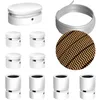Image de Kit Symmetric Filé system - avec câbles pour guirlande lumineuse de 5 mètres et 9 composants en bois verni blanc pour intérieur - CZ22