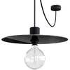 Image de creative cables EIVA Elegant Lampe à Suspension avec 5 m câble Textile, Abat-Jour Ellepì, Rosace et Douille en Silicone IP65 étanche - sans Ampoule, Noir