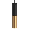 Image de creative cables Suspension Made in Italy avec câble Textile et Double Abat-Jour Tub-E14 - sans Ampoule, Noir - Bronze satiné