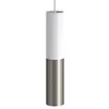 Image de creative cables Suspension Made in Italy avec câble Textile et Double Abat-Jour Tub-E14 - sans Ampoule, Blanc Mat - Titane satiné