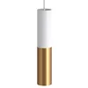 Image de creative cables Suspension Made in Italy avec câble Textile et Double Abat-Jour Tub-E14 - sans Ampoule, Blanc Mat - Bronze satiné