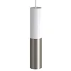 Image de creative cables Suspension Made in Italy avec câble Textile et Double Abat-Jour Tub-E14 - avec Ampoule, Blanc Mat - Titane satiné