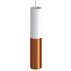 Image de creative cables Suspension Made in Italy avec câble Textile et Double Abat-Jour Tub-E14 - avec Ampoule, Blanc Mat - Cuivre satiné