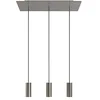 Image de creative cables Suspension à 3 Bras avec XXL Rose-One rectangulaire 675 mm complète avec câble Textile et Abat-Jour en métal Tub-E14 - Acier satiné Dibond, sans Ampoule