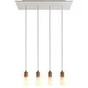 Image de creative cables - Suspension à 4 Bras avec XXL Rose-One rectangulaire 675 mm complète avec câble Textile et Finitions en métal - Blanc Mat Dibond, sans Ampoule