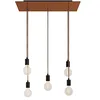 Image de creative cables - Suspension à 5 Bras avec XXL Rose-One rectangulaire 675 mm complète avec câble Textile et Finitions en métal - Cuivre satiné Dibond, sans Ampoule