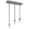 Image de creative cables - Suspension à 6 Bras avec XXL Rose-One rectangulaire 675 mm complète avec câble Textile et Finitions en métal - Acier satiné Dibond, sans Ampoule
