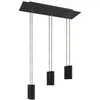 Image de creative cables Suspension à 6 Bras avec XXL Rose-One rectangulaire 675 mm complète avec câble Textile et Abat-Jour en métal Tub-E14 - Noir Mat Dibond, sans Ampoule