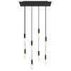 Image de creative cables - Suspension à 8 Bras avec XXL Rose-One rectangulaire 675 mm complète avec câble Textile et Finitions en métal - Noir Mat Dibond, sans Ampoule
