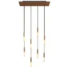 Image de creative cables - Suspension à 8 Bras avec XXL Rose-One rectangulaire 675 mm complète avec câble Textile et Finitions en métal - Cuivre satiné Dibond, sans Ampoule