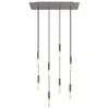 Image de creative cables - Suspension à 8 Bras avec XXL Rose-One rectangulaire 675 mm complète avec câble Textile et Finitions en métal - Acier satiné Dibond, sans Ampoule