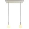 Image de creative cables - Suspension à 2 Bras avec XXL Rose-One rectangulaire 675 mm complète avec câble Textile et Finitions en métal - Blanc Mat Dibond, avec Ampoule