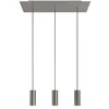 Image de creative cables Suspension à 3 Bras avec XXL Rose-One rectangulaire 675 mm complète avec câble Textile et Abat-Jour en métal Tub-E14 - Acier satiné Dibond, avec Ampoule