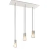 Image de creative cables - Suspension à 6 Bras avec XXL Rose-One rectangulaire 675 mm complète avec câble Textile et Finitions en métal - Blanc Mat Dibond, avec Ampoule