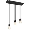 Image de creative cables - Suspension à 6 Bras avec XXL Rose-One rectangulaire 675 mm complète avec câble Textile et Finitions en métal - Noir Mat Dibond, avec Ampoule