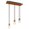 Image de creative cables - Suspension à 6 Bras avec XXL Rose-One rectangulaire 675 mm complète avec câble Textile et Finitions en métal - Cuivre satiné Dibond, avec Ampoule