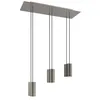 Image de creative cables Suspension à 6 Bras avec XXL Rose-One rectangulaire 675 mm complète avec câble Textile et Abat-Jour en métal Tub-E14 - Acier satiné Dibond, avec Ampoule