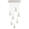 Image de creative cables - Suspension à 7 Bras avec XXL Rose-One rectangulaire 675 mm complète avec câble Textile et Finitions en métal - Blanc Mat Dibond, avec Ampoule