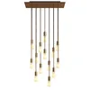 Image de creative cables - Suspension à 14 Bras avec XXL Rose-One rectangulaire 675 mm complète avec câble Textile et Finitions en métal - Cuivre satiné Dibond, avec Ampoule