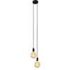 Image de creative cables - Lampe Suspension Multiple 2 Bras avec câble Textile et Finitions en métal - Monté, sans Ampoule, Noir