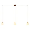 Image de creative cables - Spider - Lampe Suspension Multiple 3 Bras Made in Italy avec câble Textile et Finitions en métal - Monté, sans Ampoule, Cuivre satiné