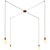 Image de creative cables - Spider - Lampe Suspension Multiple 4 Bras Made in Italy avec câble Textile et Finitions en métal - Monté, sans Ampoule, Cuivre satiné
