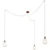 Image de creative cables - Spider - Lampe à suspension multiple à 3 chutes Made in Italy avec câble textile et abat-jour Drop