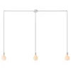Image de creative cables - Spider - Lampe Suspension Multiple 3 Bras Made in Italy avec câble Textile et Finitions en métal - Monté, avec Ampoule, Blanc