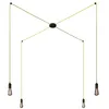 Image de creative cables - Spider - Lampe Suspension Multiple 4 Bras Made in Italy avec câble Textile et Finitions en métal - Monté, avec Ampoule, Noir